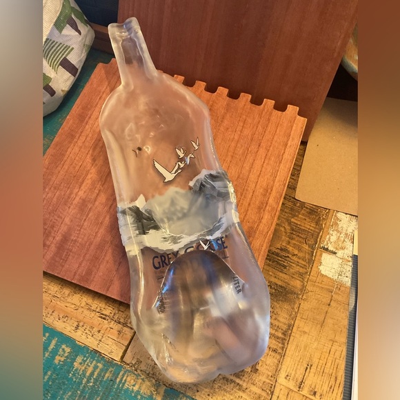 Slumped Melted Glass Grey Goose Bottle. - Picture 1 of 3